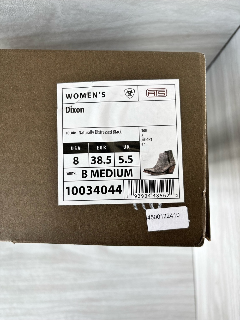With Box Ariat Women’s Western Boots - naturally distressed black booties size 8 - Picture 12 of 16
